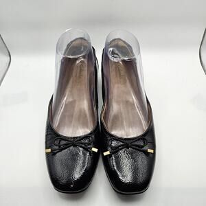 Clarks Artisan Candra Light Black Bow Leather Slip On Shoes Women’s Size 6.5M